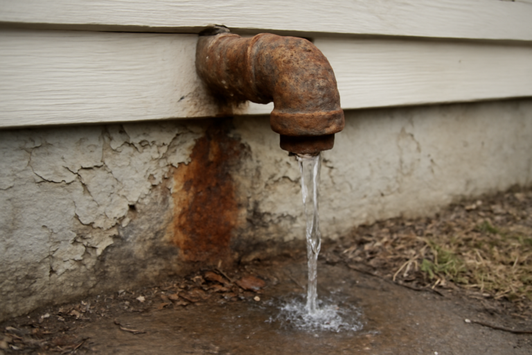 Corroded Pipe Water Removal