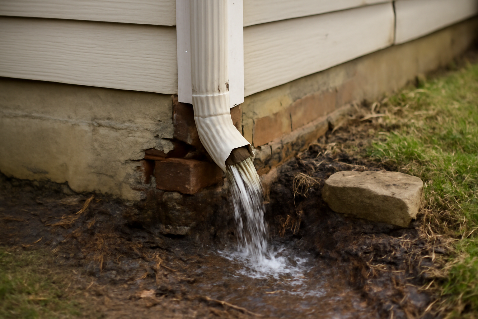 Downspout Failure Water Removal in Water Valley, MS