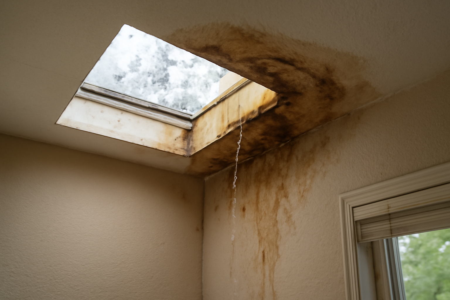 Skylight Leak Water Removal in Tunica, MS